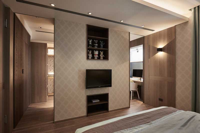 深圳福田區梅林北歐風格家庭裝修工程主臥電視隔斷墻 深圳福田區梅林北歐風格家庭裝修工程主臥電視隔斷墻