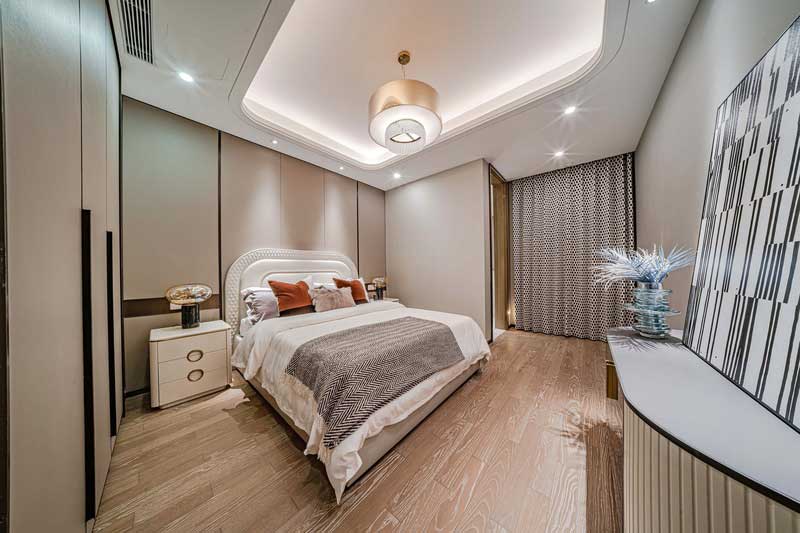 深圳龍崗中心城現(xiàn)代輕奢風(fēng)格家裝新房三居室裝修次臥