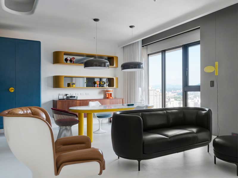 深圳龍崗后現代藍色調三居室裝修圖黑色沙發 深圳龍崗后現代藍色調三居室裝修圖黑色沙發