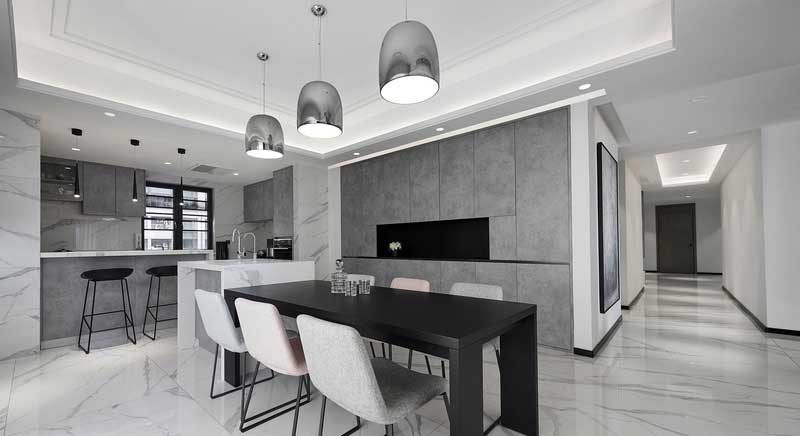深圳寶安西鄉高級灰色調簡約家居裝修實景圖餐廳 深圳寶安西鄉高級灰色調簡約家居裝修實景圖餐廳