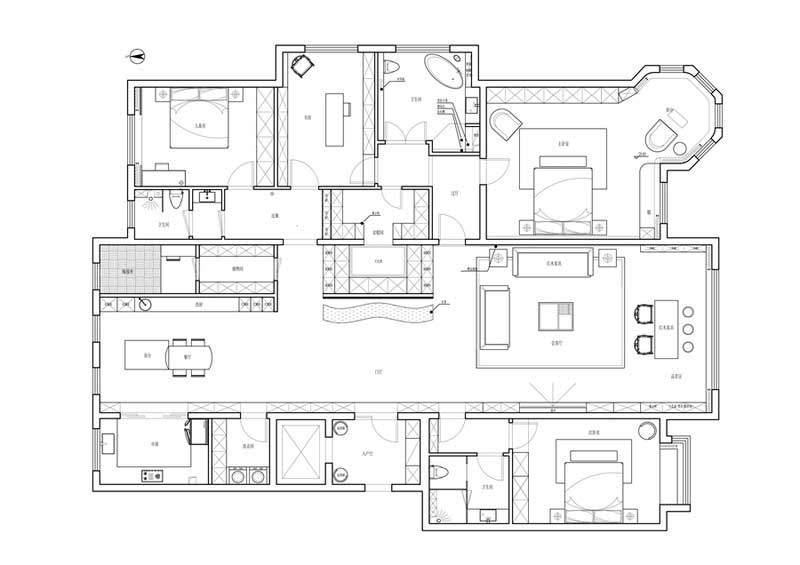 深圳福田區(qū)現(xiàn)代中式奢華家居裝修平面布置圖 深圳福田區(qū)現(xiàn)代中式奢華家居裝修平面布置圖