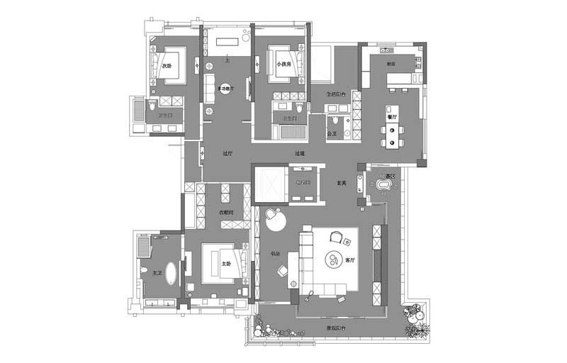 深圳龍崗區(qū)黑白灰極簡風家居裝修竣工實景圖平面布置圖 深圳龍崗區(qū)黑白灰極簡風家居裝修竣工實景圖平面布置圖
