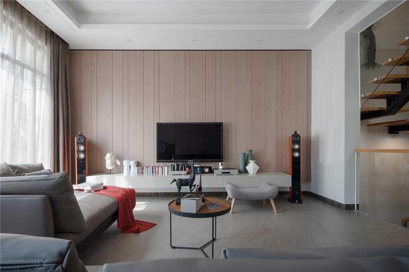 深圳南山簡約風格120平方家庭住房裝修電視背景墻 深圳南山簡約風格120平方家庭住房裝修電視背景墻