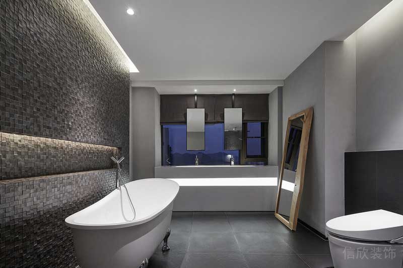 深圳龍崗區(qū)黑白灰極簡風家居裝修竣工實景圖洗手間 深圳龍崗區(qū)黑白灰極簡風家居裝修竣工實景圖洗手間