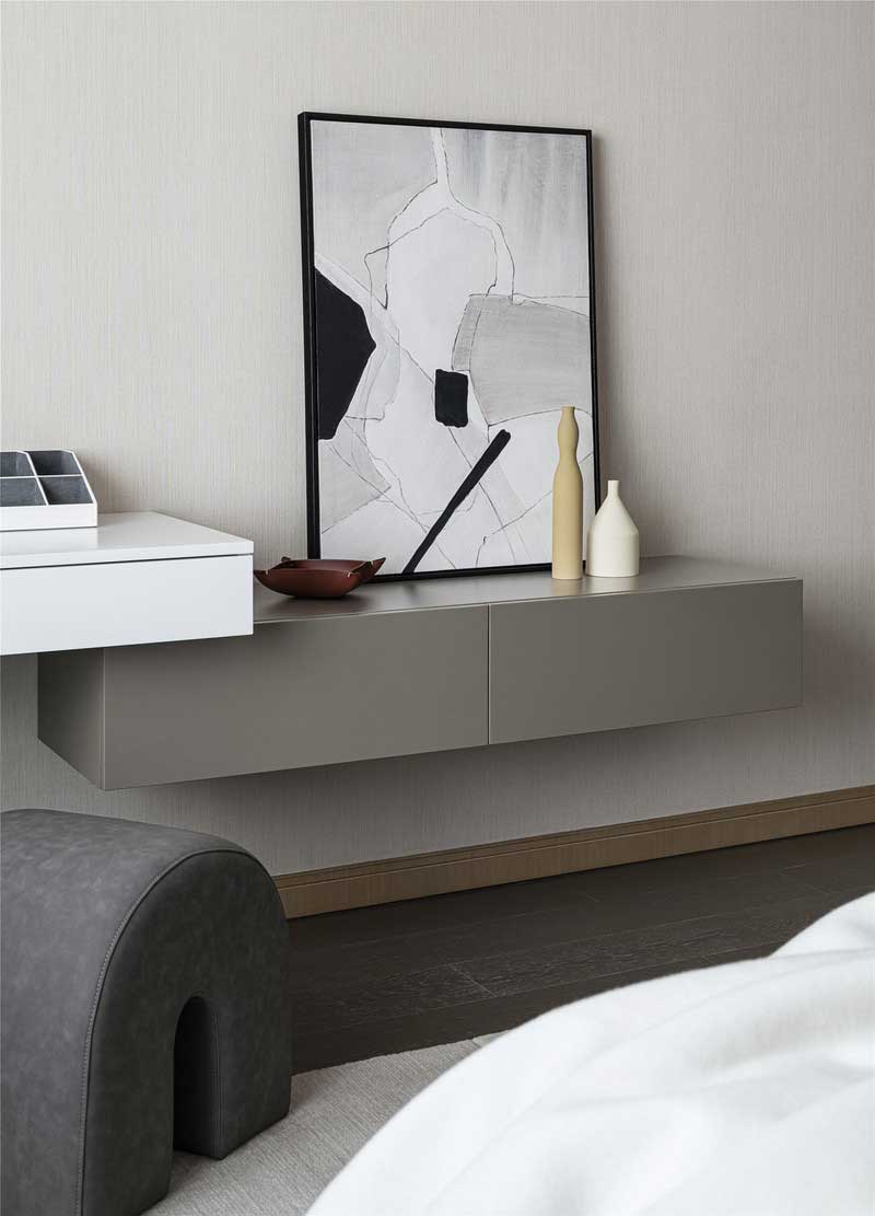 深圳龍崗區(qū)輕奢風(fēng)格家裝裝修主臥裝飾畫(huà)