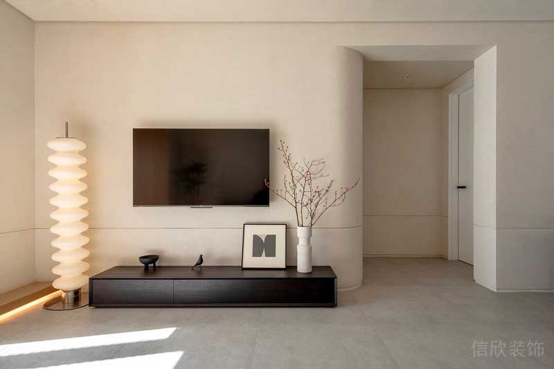 極簡風(fēng)落地?zé)麸椇谏占{柜設(shè)計(jì)全屋定制精品房效果