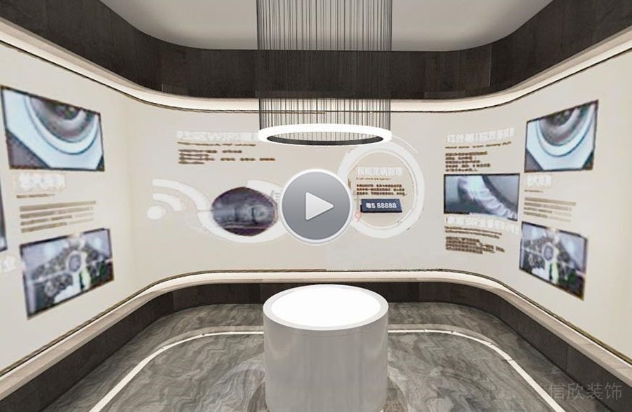 深圳諾勝公司展廳裝修設(shè)計(jì) 中島展臺(tái) 1