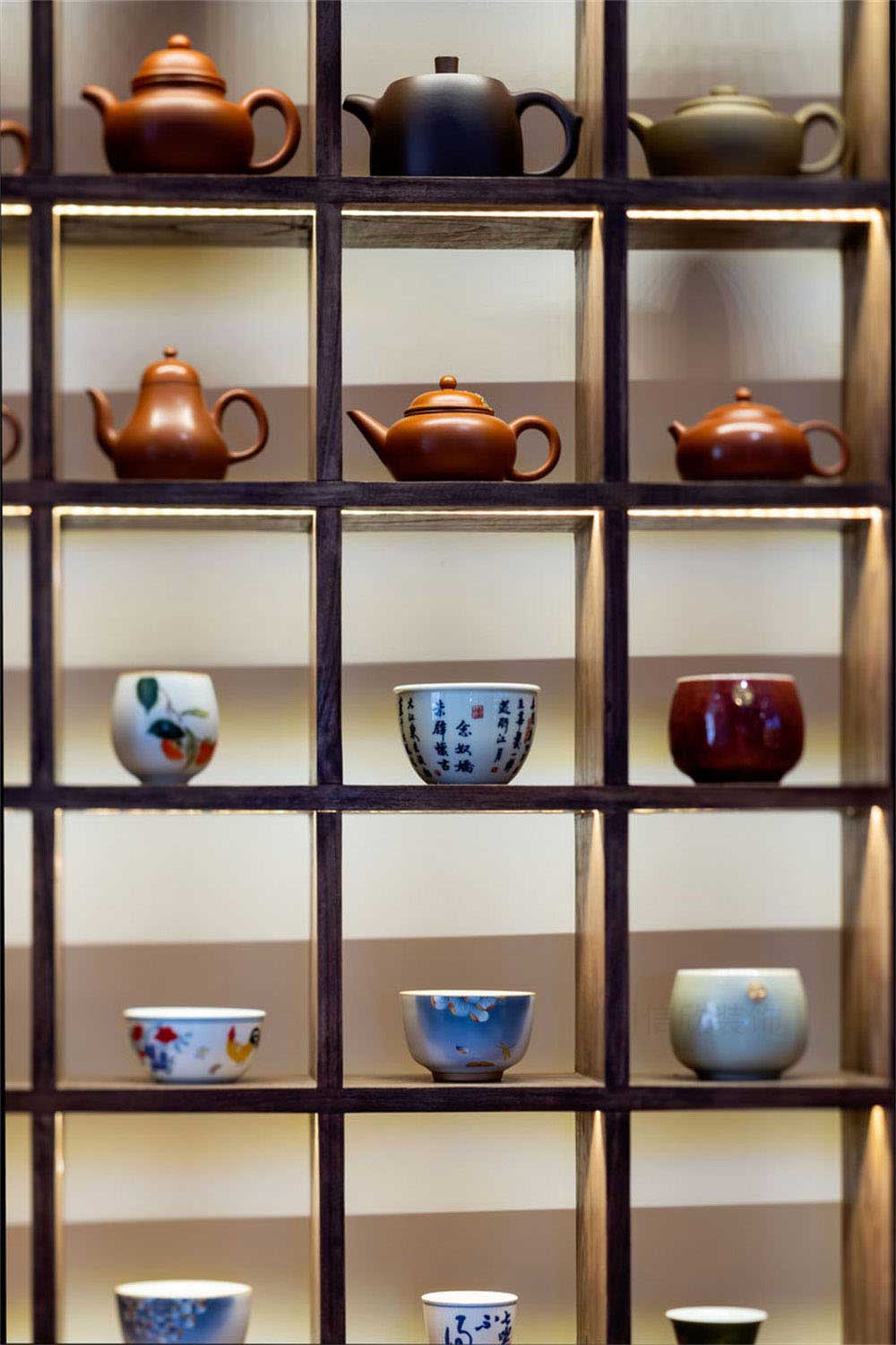 深圳龍崗新中式茶館裝修設計裝飾展示架 深圳龍崗新中式茶館裝修設計裝飾展示架