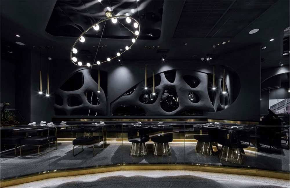 深圳鹽田后現代黑灰色系餐飲店裝修設計家具組合 深圳鹽田后現代黑灰色系餐飲店裝修設計家具組合