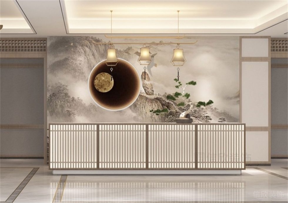 深圳新中式餐飲店裝修設(shè)計(jì)前臺(tái)