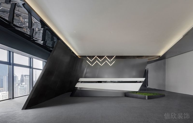 深圳福田卓越城現(xiàn)代風(fēng)格辦公室裝修設(shè)計前臺 深圳福田卓越城現(xiàn)代風(fēng)格辦公室裝修設(shè)計前臺