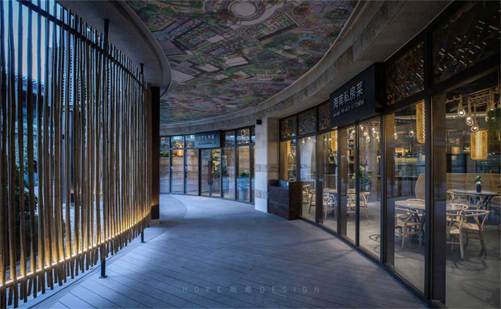 深圳鹽田混搭風美食廣場裝修設計室外走廊 深圳鹽田混搭風美食廣場裝修設計室外走廊