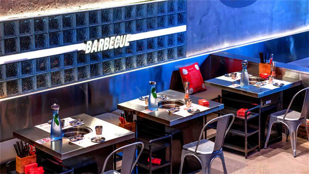 工業(yè)風(fēng)烤肉店餐飲裝修設(shè)計實(shí)景案例燈光效果 工業(yè)風(fēng)烤肉店餐飲裝修設(shè)計實(shí)景案例燈光效果
