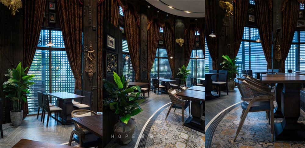 深圳鹽田混搭風美食廣場裝修設計定制窗簾 深圳鹽田混搭風美食廣場裝修設計定制窗簾