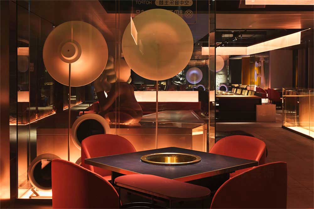 深圳龍崗現(xiàn)代風(fēng)格火鍋店裝修設(shè)計貴賓區(qū)