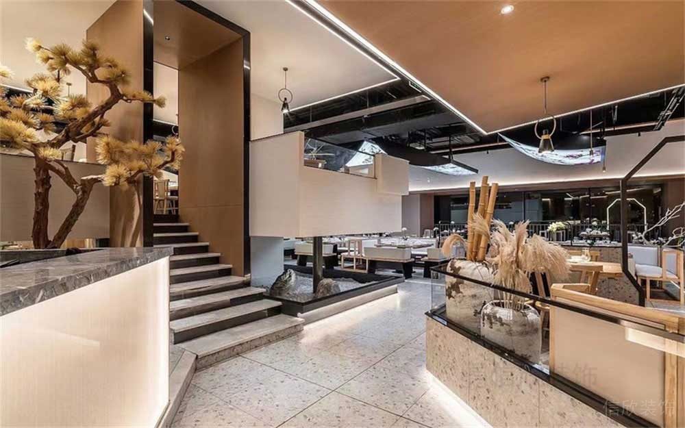 深圳寶安新中式餐廳入戶裝修設(shè)計(jì)