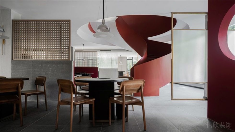 現(xiàn)代中式風(fēng)格京味餐廳裝修設(shè)計(jì)樓梯