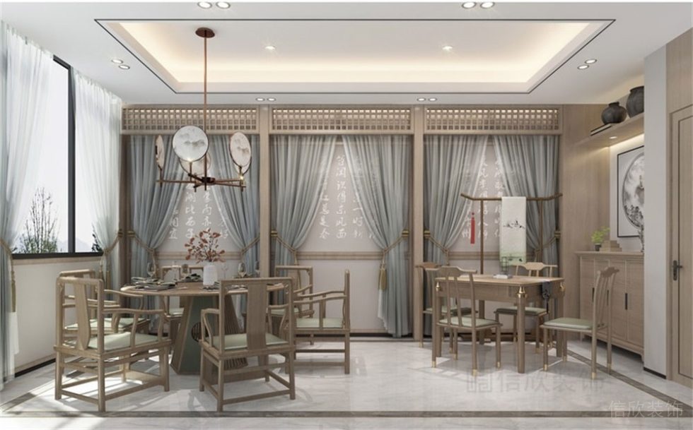 深圳新中式餐飲店裝修設(shè)計(jì)燈光效果