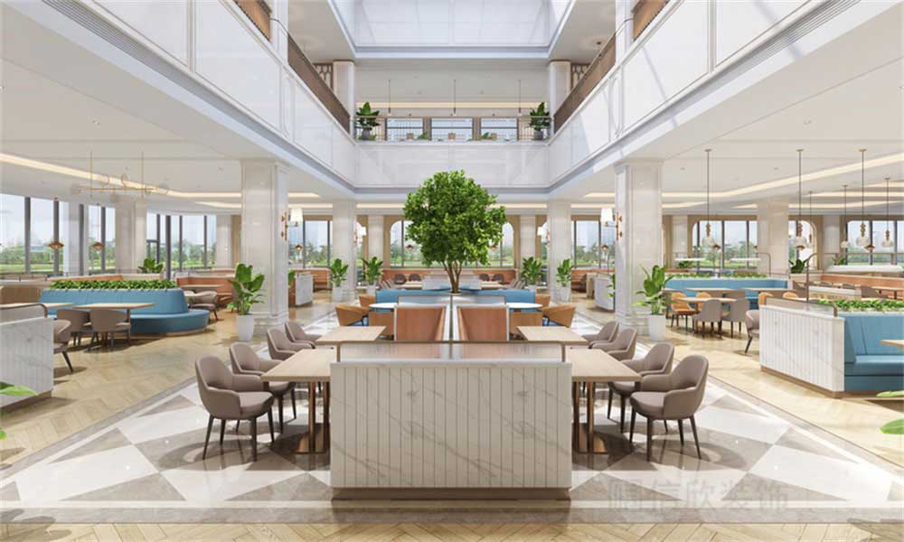 深圳龍華公司輕奢風(fēng)員工餐廳裝修設(shè)計(jì)采光天井 深圳龍華公司輕奢風(fēng)員工餐廳裝修設(shè)計(jì)采光天井