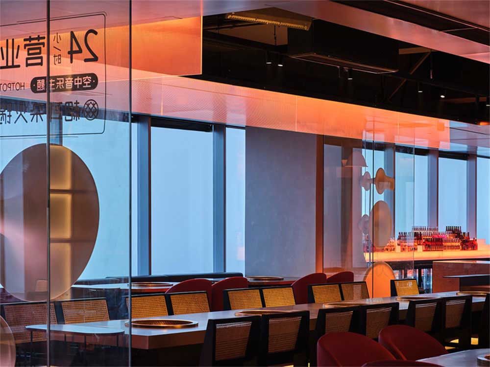 深圳龍崗現(xiàn)代風(fēng)格火鍋店裝修設(shè)計材料質(zhì)感
