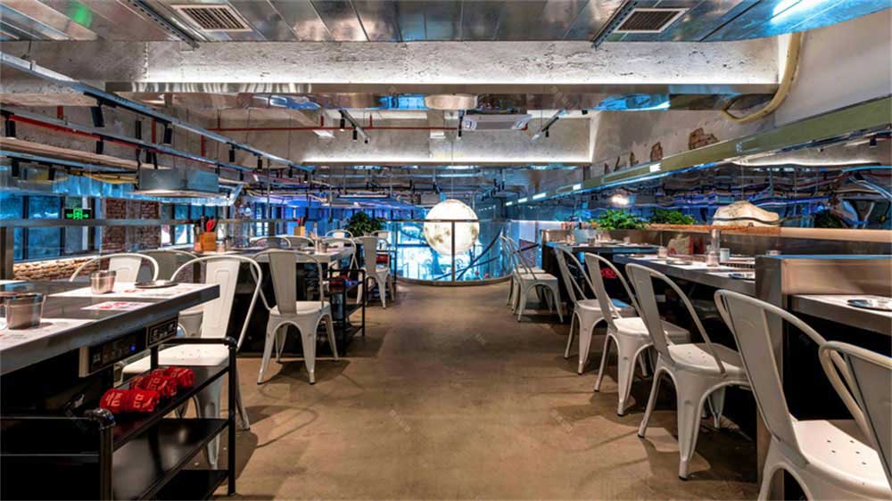 工業(yè)風(fēng)烤肉店餐飲裝修設(shè)計實(shí)景案例天花 工業(yè)風(fēng)烤肉店餐飲裝修設(shè)計實(shí)景案例天花