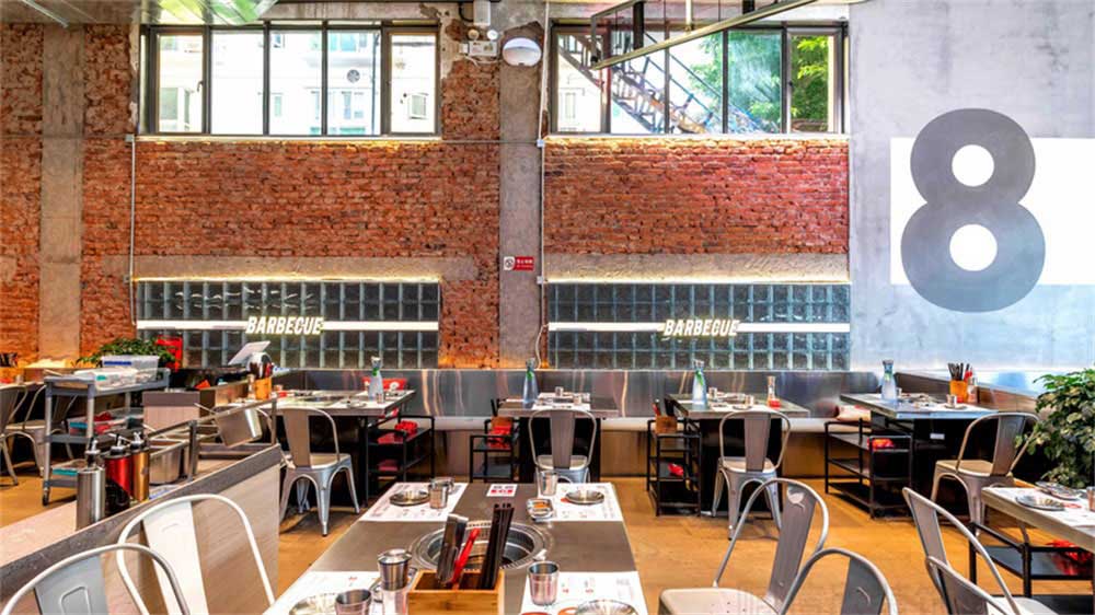 工業(yè)風(fēng)烤肉店餐飲裝修設(shè)計實(shí)景案例卡座 工業(yè)風(fēng)烤肉店餐飲裝修設(shè)計實(shí)景案例卡座