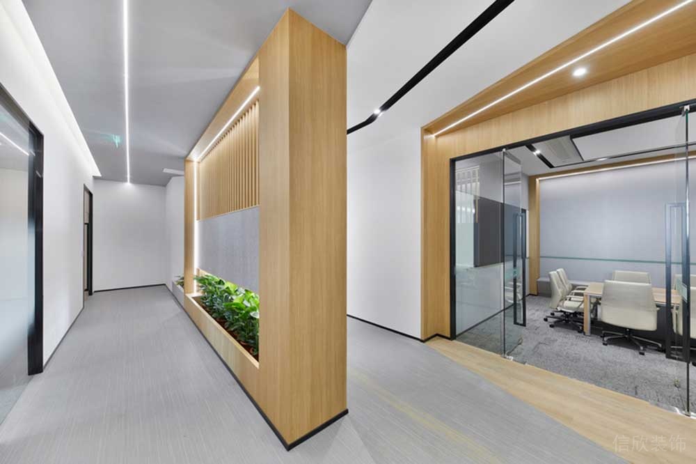 深圳市龍華區鴻榮源天俊現代簡約風格辦公室裝修原木色格柵造型玄關 深圳市龍華區鴻榮源天俊現代簡約風格辦公室裝修原木色格柵造型玄關