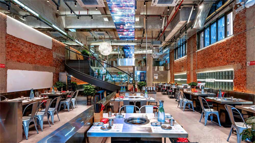 工業(yè)風(fēng)烤肉店餐飲裝修設(shè)計實(shí)景案例大廳 工業(yè)風(fēng)烤肉店餐飲裝修設(shè)計實(shí)景案例大廳