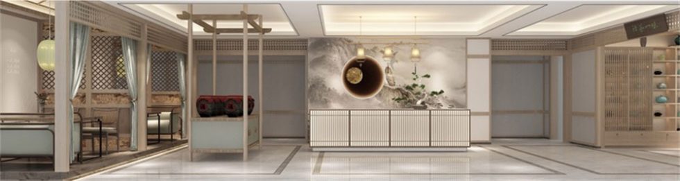 深圳新中式餐飲店裝修設(shè)計(jì)前廳