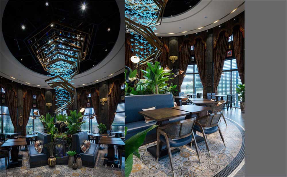 深圳鹽田混搭風美食廣場裝修設計東南亞風格主題用餐大廳 深圳鹽田混搭風美食廣場裝修設計東南亞風格主題用餐大廳