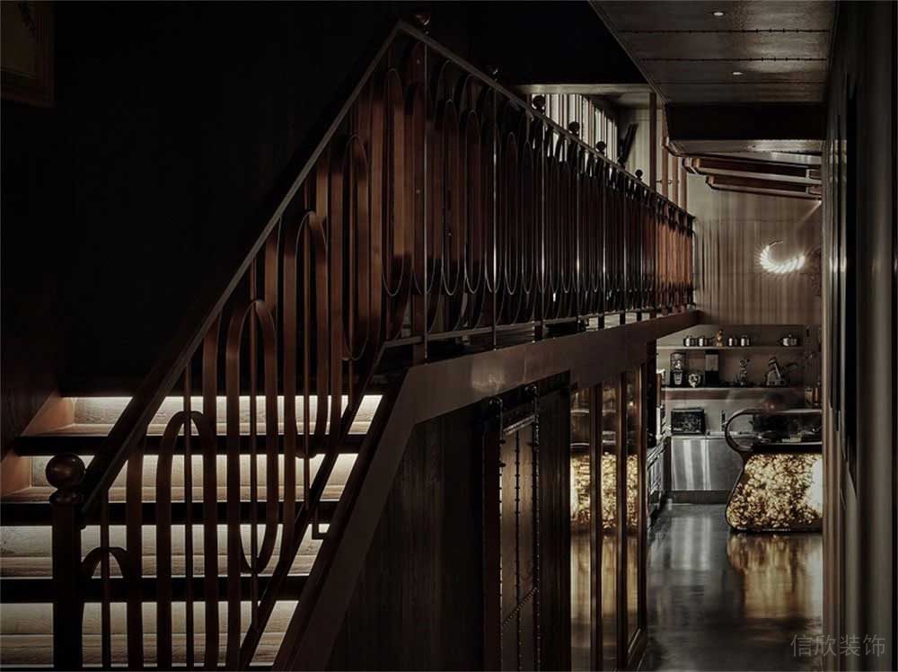 深圳龍華簡(jiǎn)約美式風(fēng)格私房菜餐飲店裝修設(shè)計(jì)樓梯扶手 深圳龍華簡(jiǎn)約美式風(fēng)格私房菜餐飲店裝修設(shè)計(jì)樓梯扶手