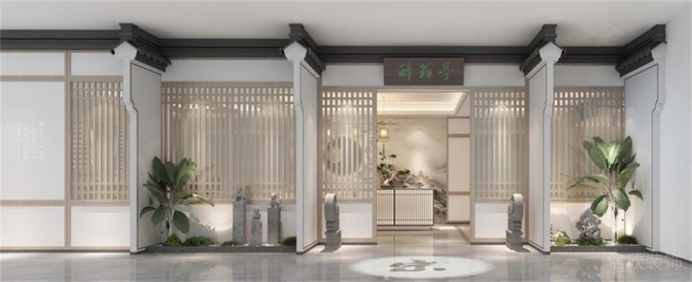 深圳新中式餐飲店裝修設(shè)計(jì)外立面門頭形象