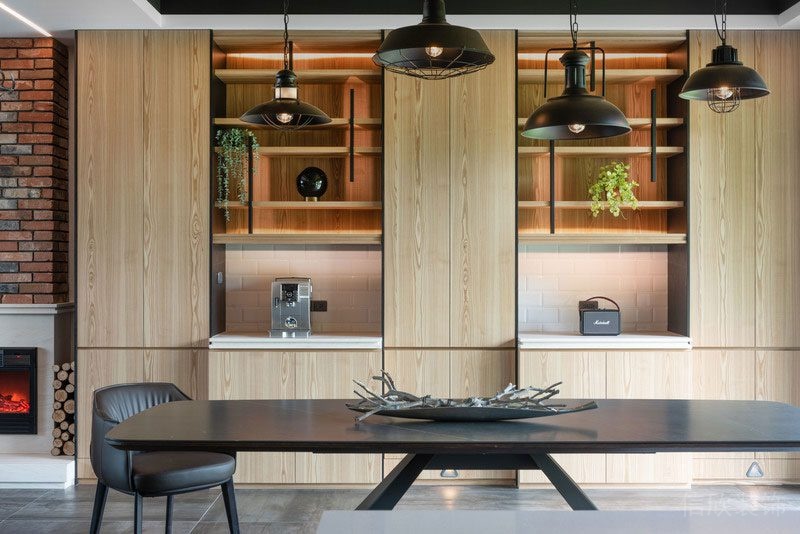 北歐工業風辦公室茶水間區域裝修圖