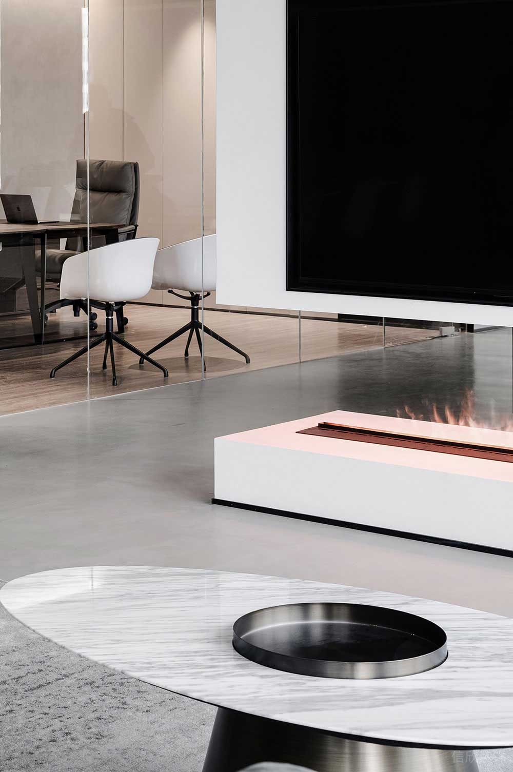 簡約風格辦公場所案例會客接待區(qū)空間設計裝修圖