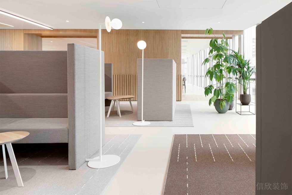 簡約風格辦公空間案例卡座洽談區(qū)裝修圖