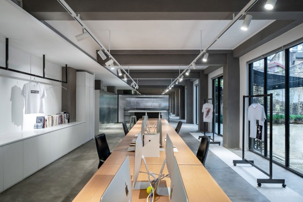 簡約工業(yè)風商務辦公室辦公區(qū)設計裝修圖