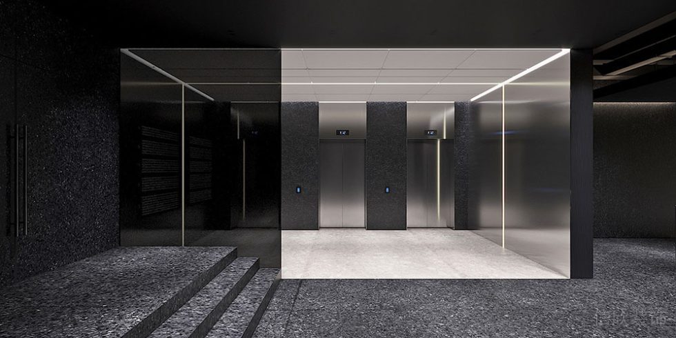 現(xiàn)代風(fēng)格商務(wù)辦公場(chǎng)所電梯廳設(shè)計(jì)裝修圖