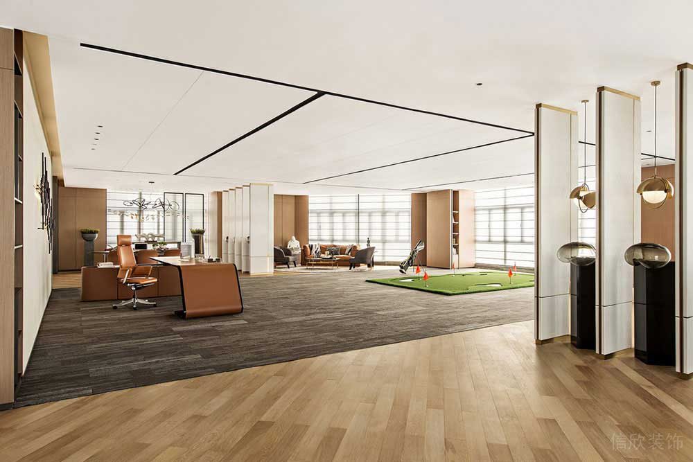 現(xiàn)代風(fēng)格商務(wù)辦公場(chǎng)所高層職員綜合辦公廳裝修圖