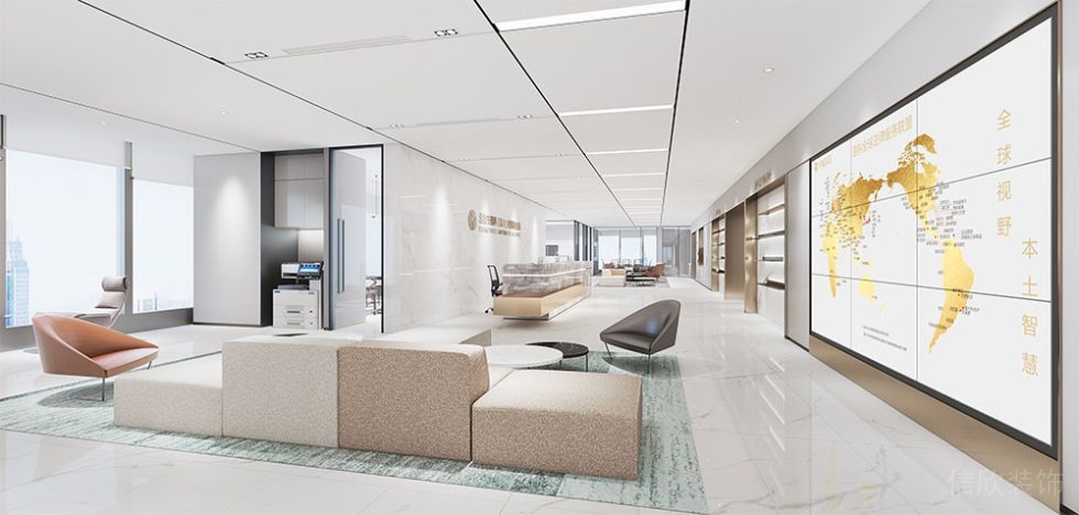 現(xiàn)代風格商務辦公室接待廳等候區(qū)設(shè)計裝修圖