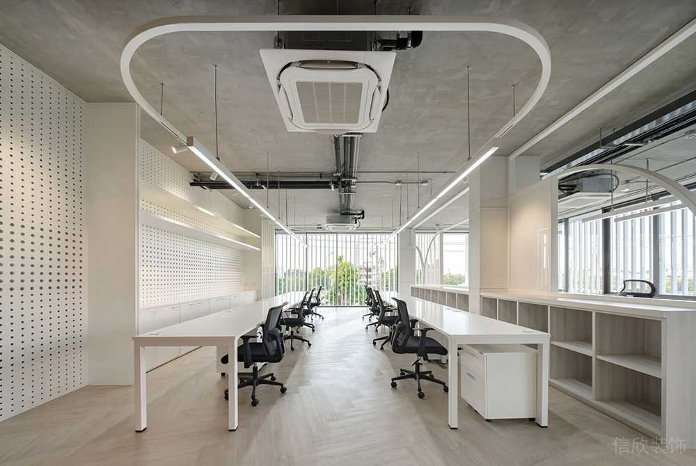 現(xiàn)代工業(yè)風辦公場所采購部辦公區(qū)裝修圖