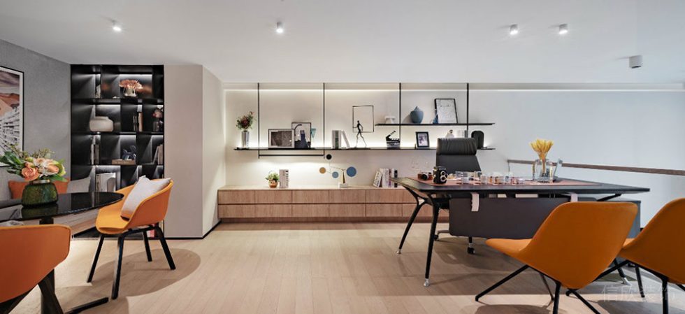 現(xiàn)代簡約風格商務(wù)辦公場所經(jīng)理辦公室裝修圖