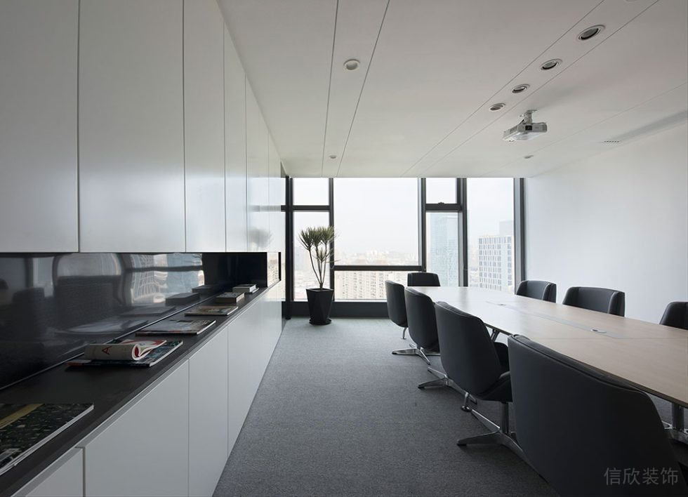 現(xiàn)代簡約風格商務辦公空間工作事務會議室裝修圖