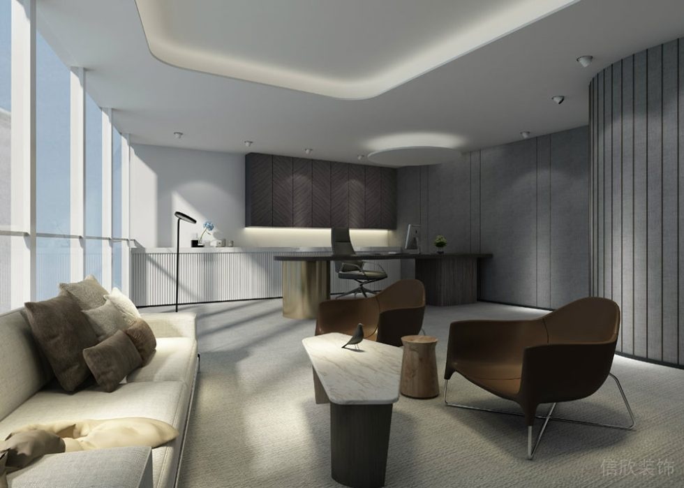 現(xiàn)代簡約風格總裁辦公室設(shè)計裝修圖