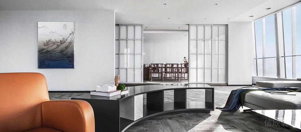 現代中式辦公場所案例接待廳設計裝修圖