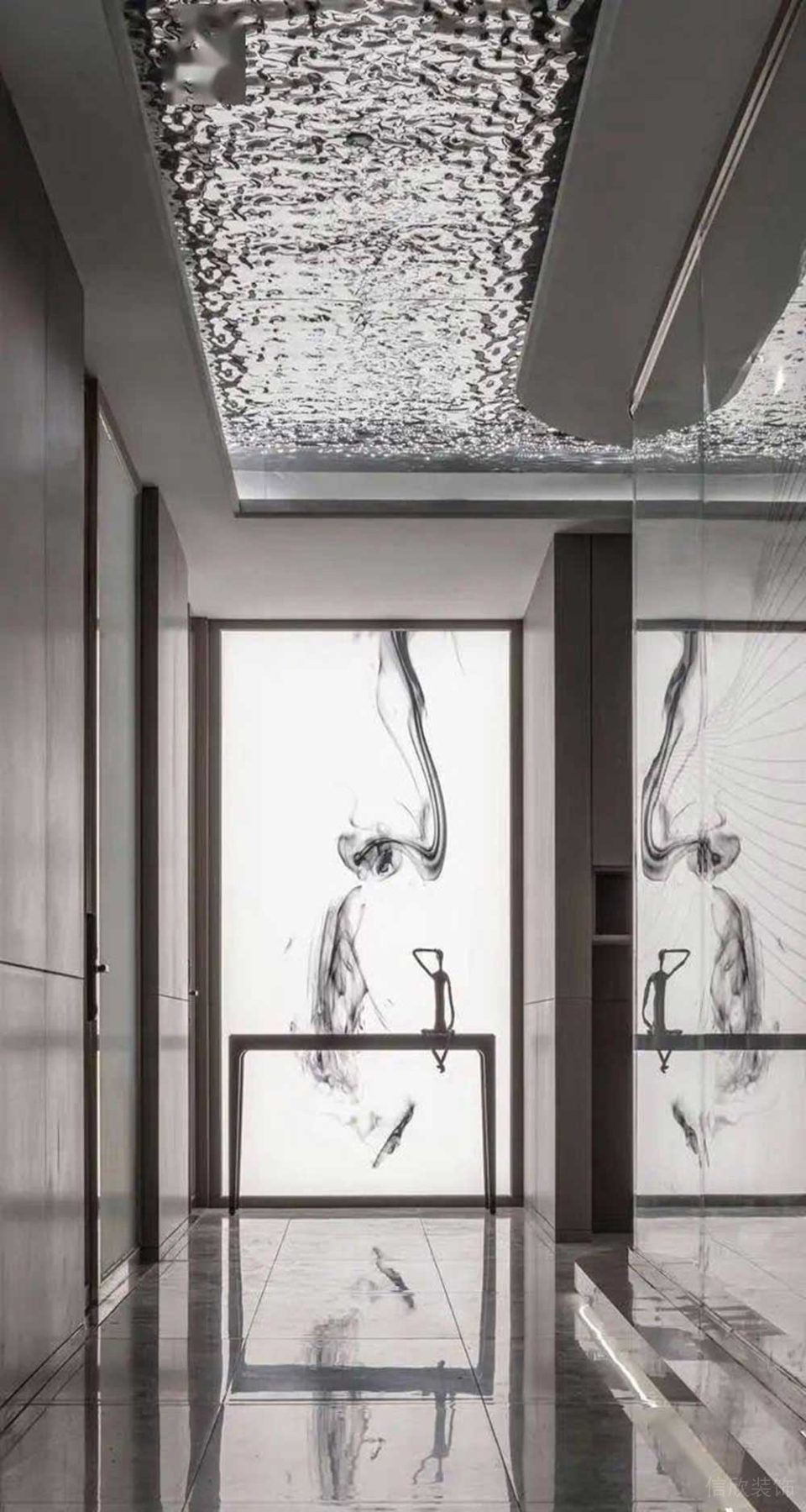 現代中式商務辦公場所走廊設計裝修圖