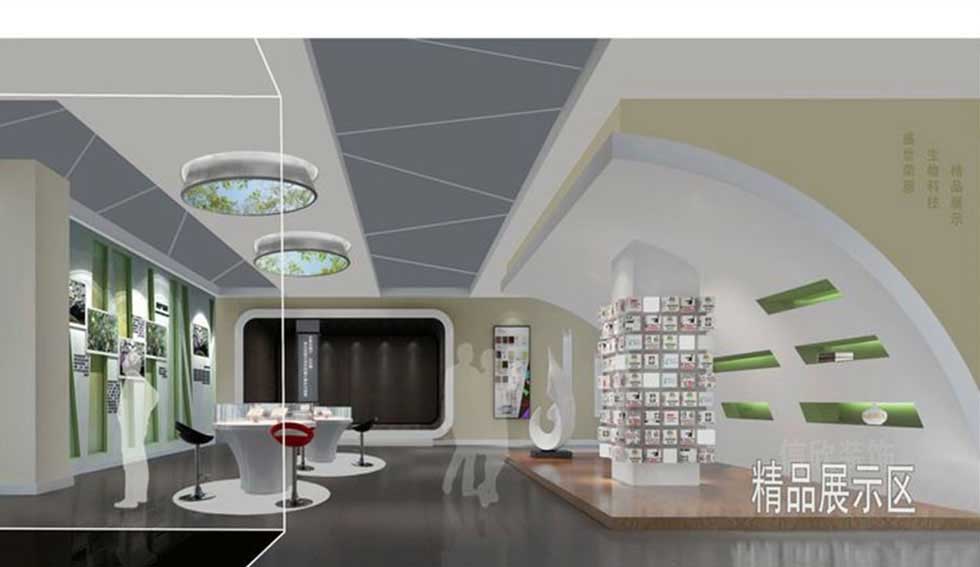 生物科技企業(yè)展廳精品區(qū)裝修設(shè)計