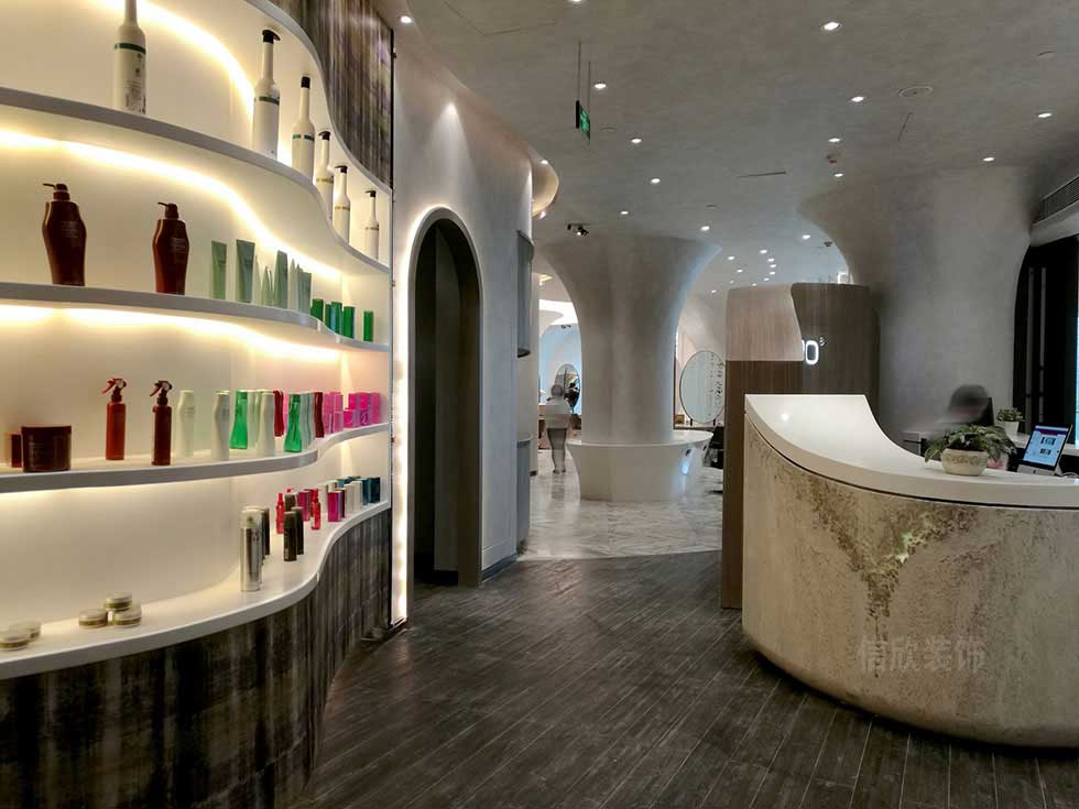 深圳龍華明星發(fā)廊前臺裝修設計