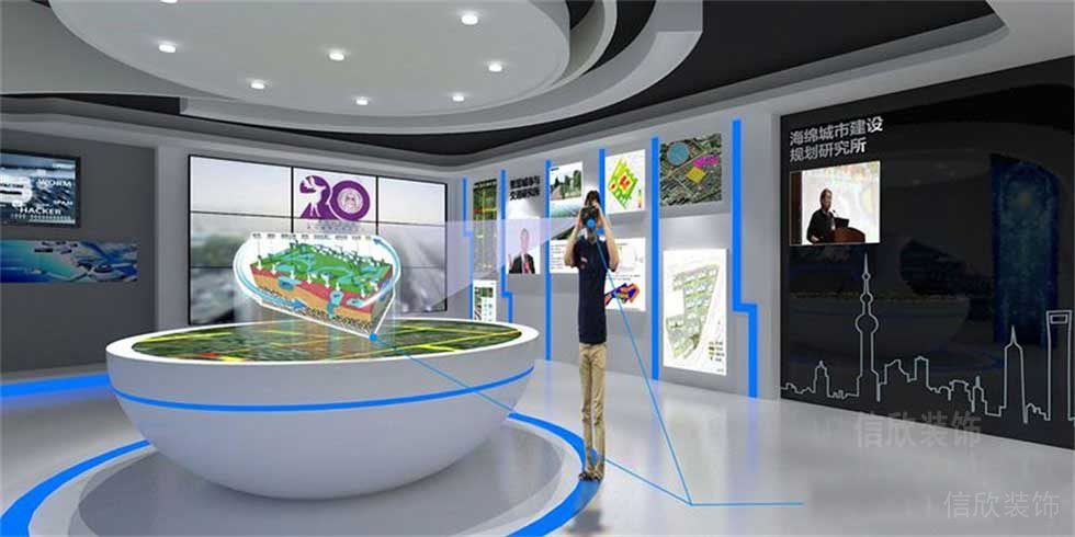無人科技展廳3D投影廳裝修設計