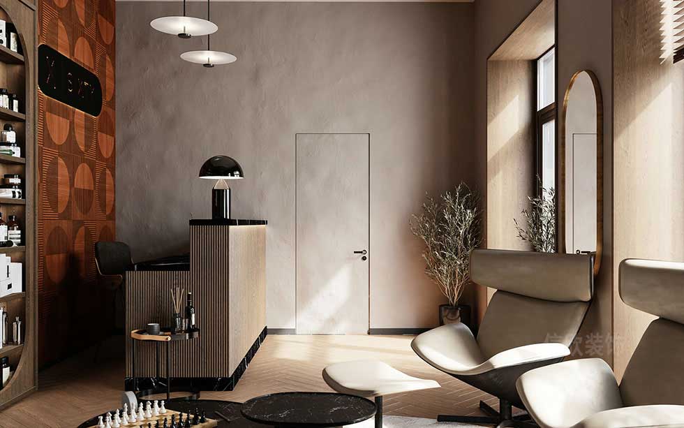 100平方復(fù)古風(fēng)美發(fā)店背景墻裝修設(shè)計(jì) 100平方復(fù)古風(fēng)美發(fā)店背景墻裝修設(shè)計(jì)