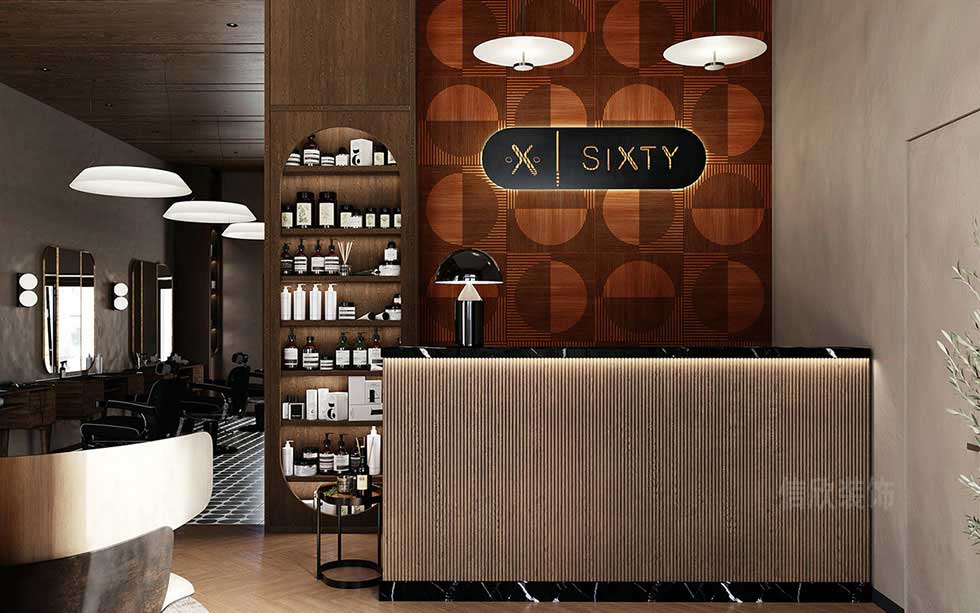 100平方復(fù)古風(fēng)美發(fā)店前臺(tái)裝修設(shè)計(jì) 100平方復(fù)古風(fēng)美發(fā)店前臺(tái)裝修設(shè)計(jì)